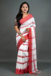 Leela Red Bordered Saree