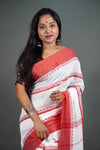 Leela Red Bordered Saree