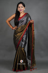 Metallic Grey and Gold Tissue Saree