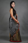 Metallic Grey and Gold Tissue Saree