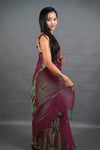 Onionpink Handloom Tissue Saree