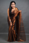 Copper Handloom Tissue Saree