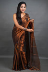 Copper Handloom Tissue Saree