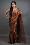 Copper Handloom Tissue Saree