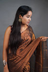 Copper Handloom Tissue Saree