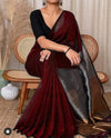 Maroon Pure Khadi Cotton Saree With Zari Pallu