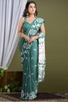 Sea Green Cotton Printed Saree