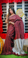 Sangria Handllom Soft Cotton Stripe Saree