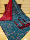 Sky Madhubani printed Saree