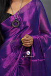 Purple Handloom Tissue Saree